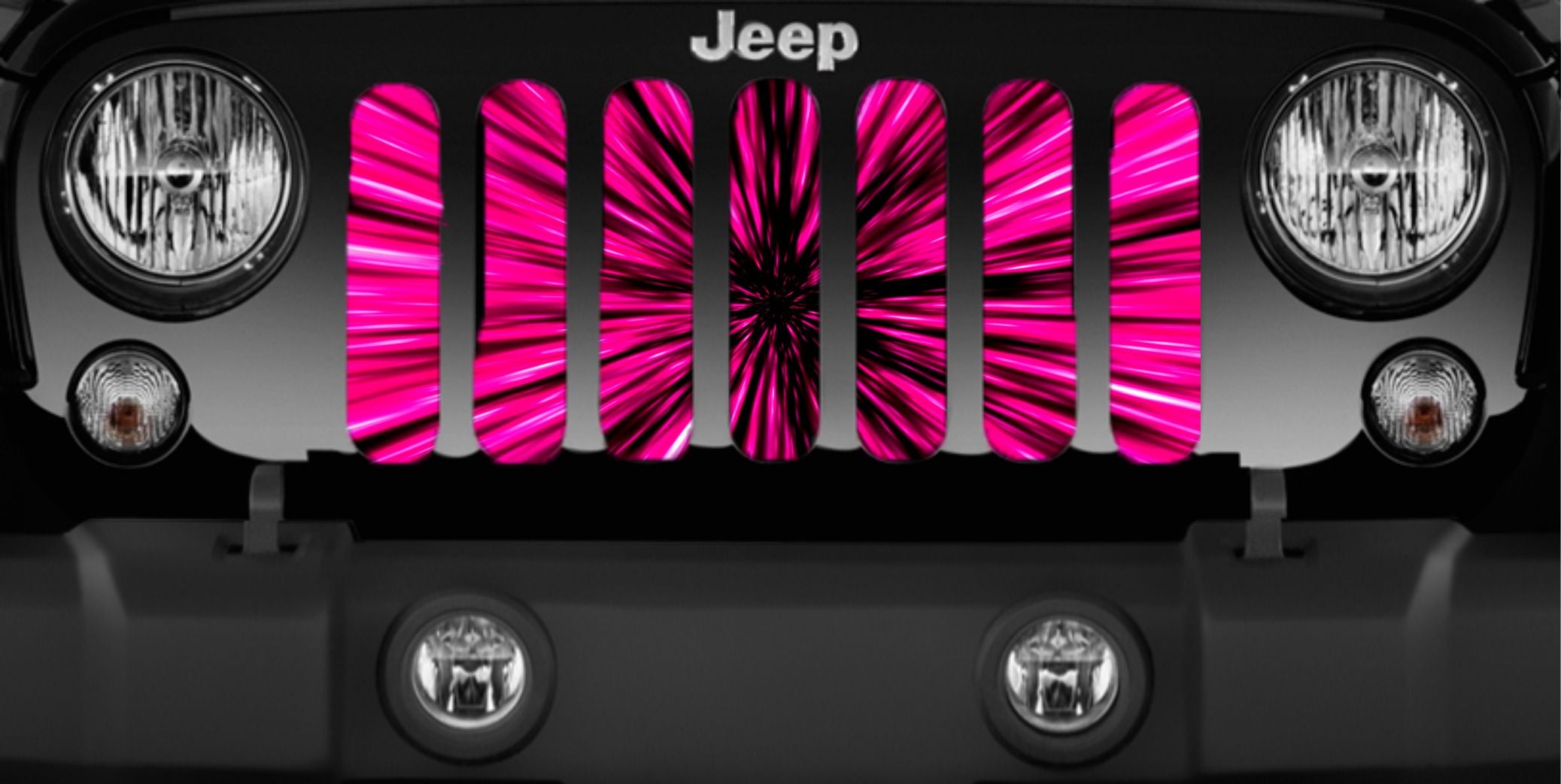 Light Speed Engaged - Hot Pink Star Burst Jeep Grille Insert