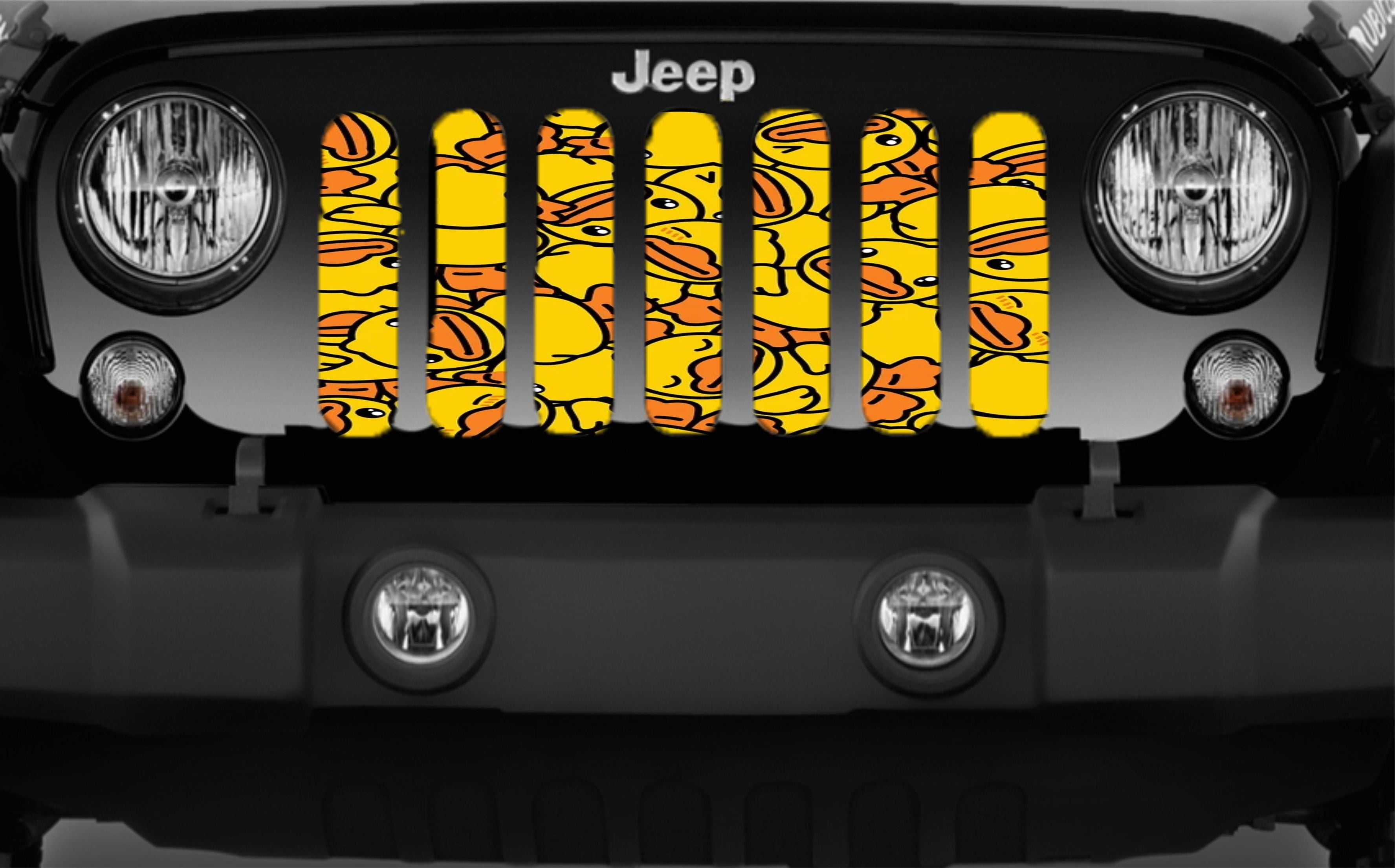 A Badling of Rubber Ducks Jeep Grille Insert