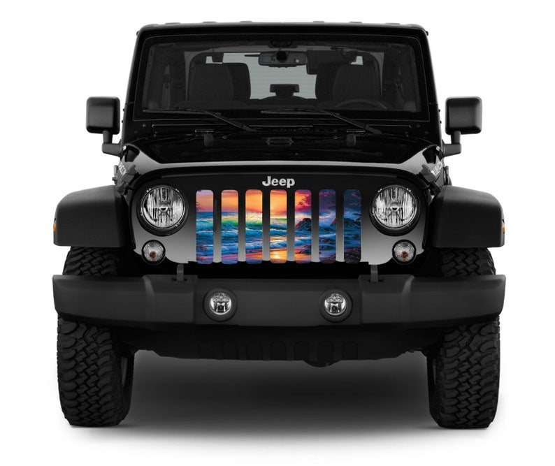Colorful Beach Theme Jeep Grille Insert