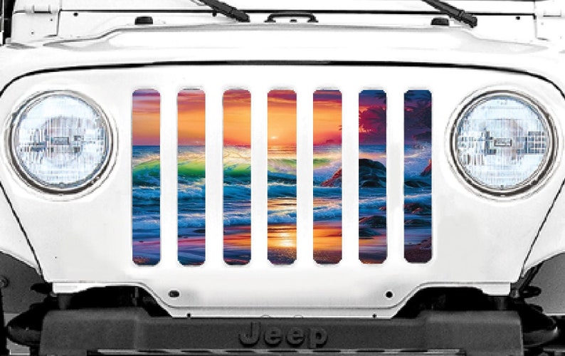 Colorful Beach Theme Jeep Grille Insert