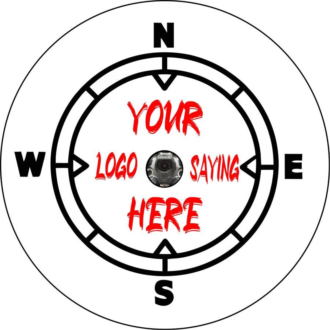Compass With Your Saying or Logo Custom Spare Tire Cover
