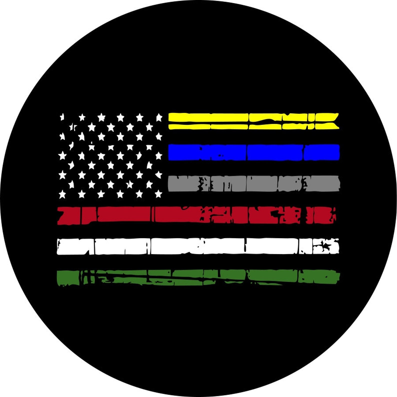 Distressed American Flag Thin Line (ANY COLOR)