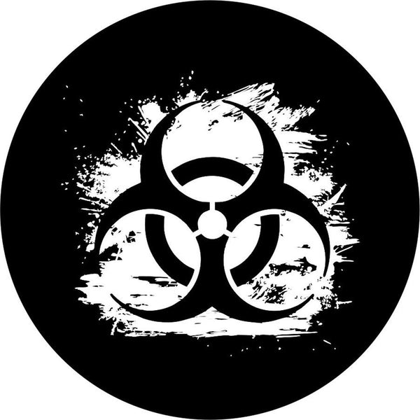 Distressed Biohazard Symbol Spare Tire Cover