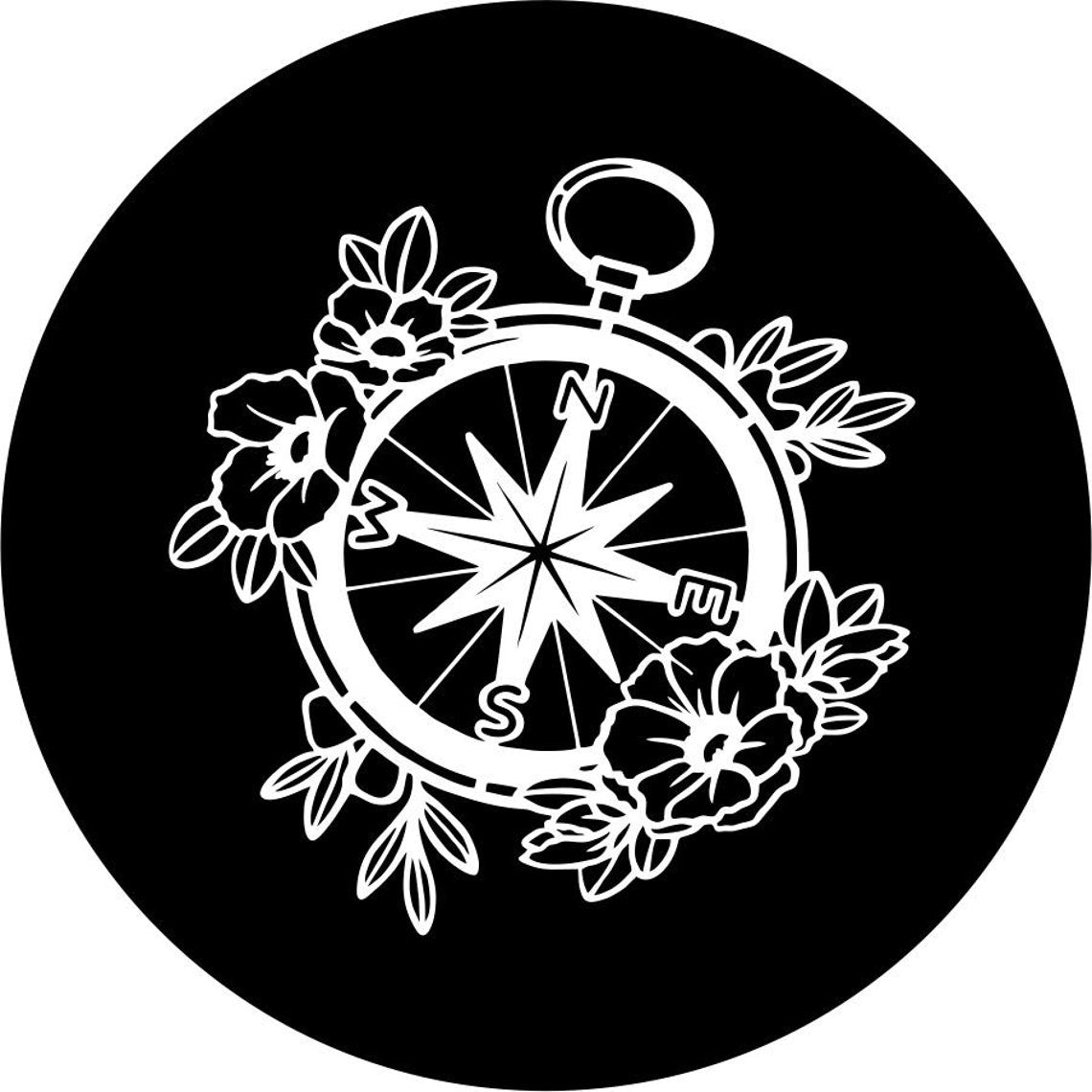 Flower/Floral Pocket Compass Spare Tire Cover