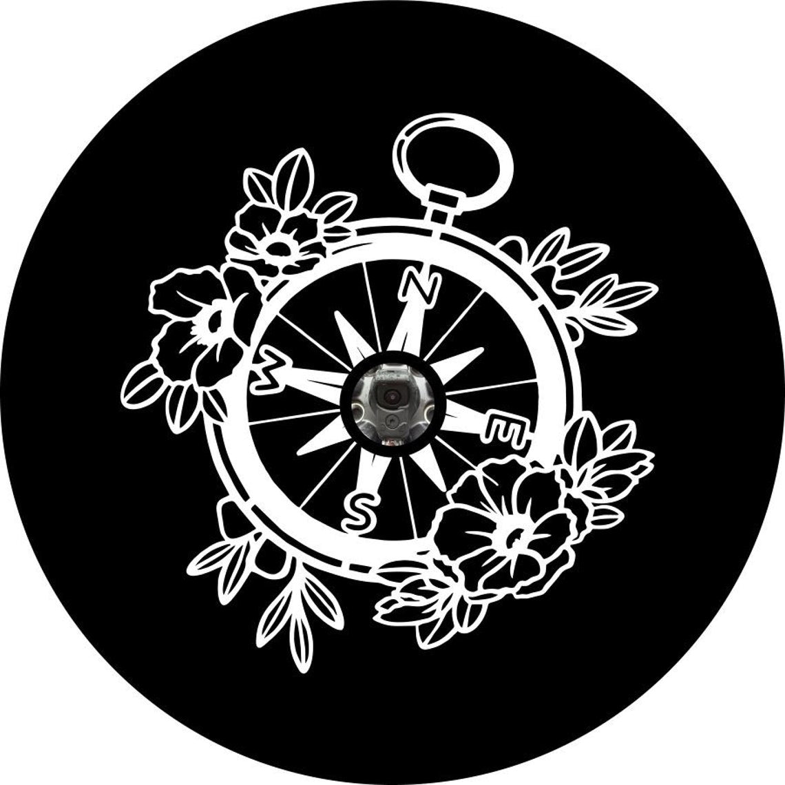 Flower/Floral Pocket Compass Spare Tire Cover