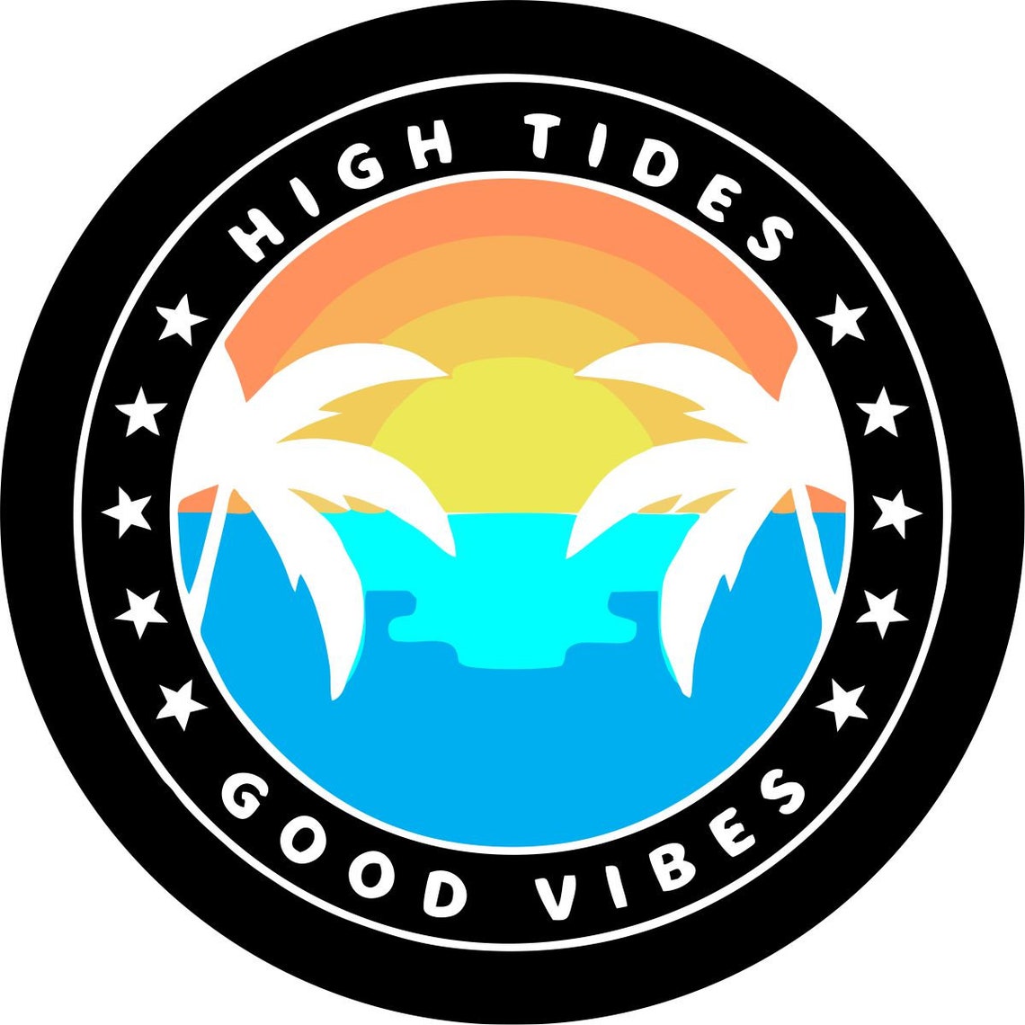 High Tides and Good Vibes Sunset Scene