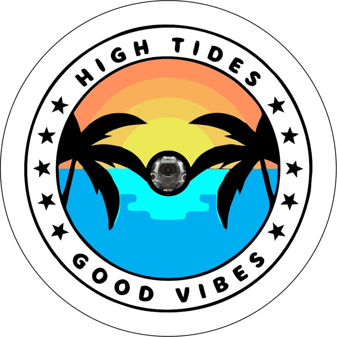 High Tides and Good Vibes Sunset Spare Tire Cover