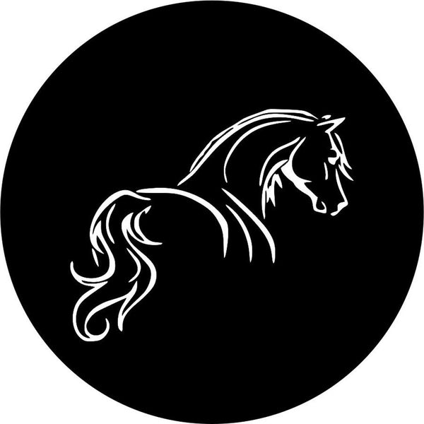 Silhouette of a Horse Spare Tire Cover Design for Jeep, Campers, Trailers, RV, Broncos & More