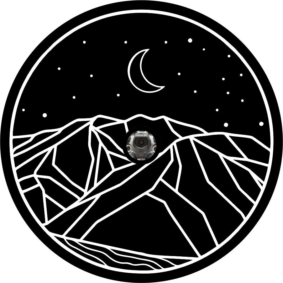 Mountain Range Under The Night Sky Spare Tire Cover
