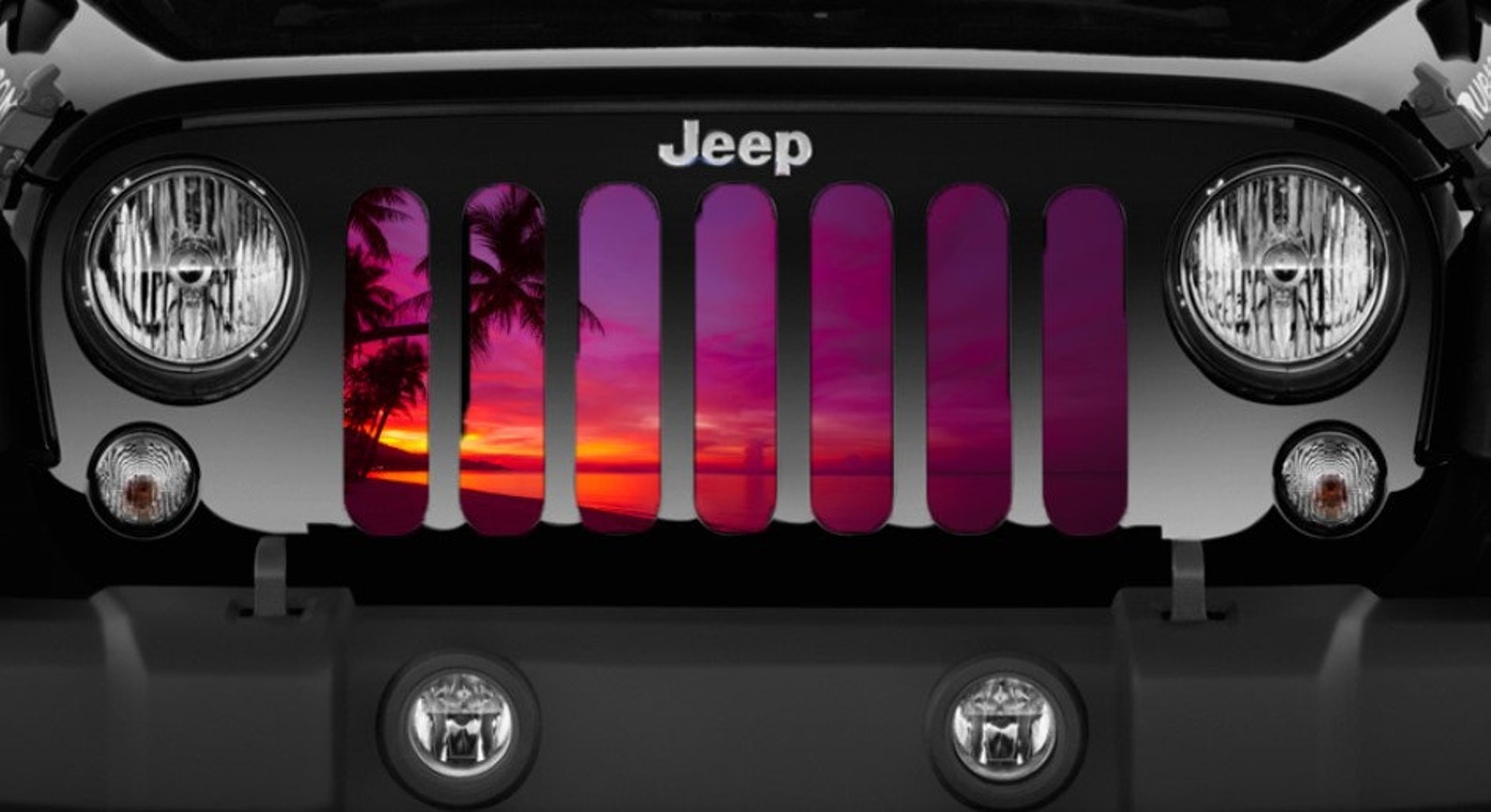 Just Beachy Tropical Paradise Jeep Grille Insert
