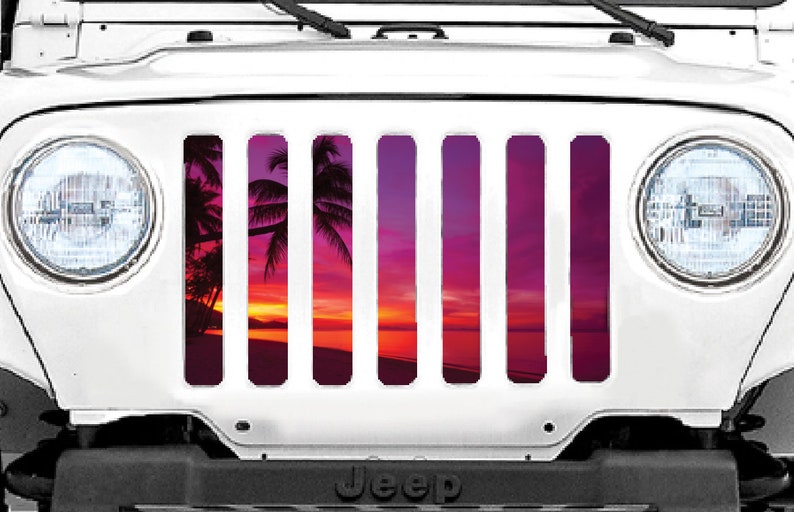 Just Beachy Tropical Paradise Jeep Grille Insert