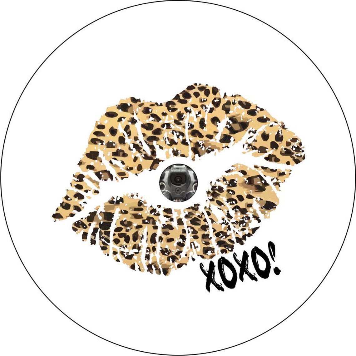 Kiss - Traditional Leopard/Cheetah Print Lips + XOXO