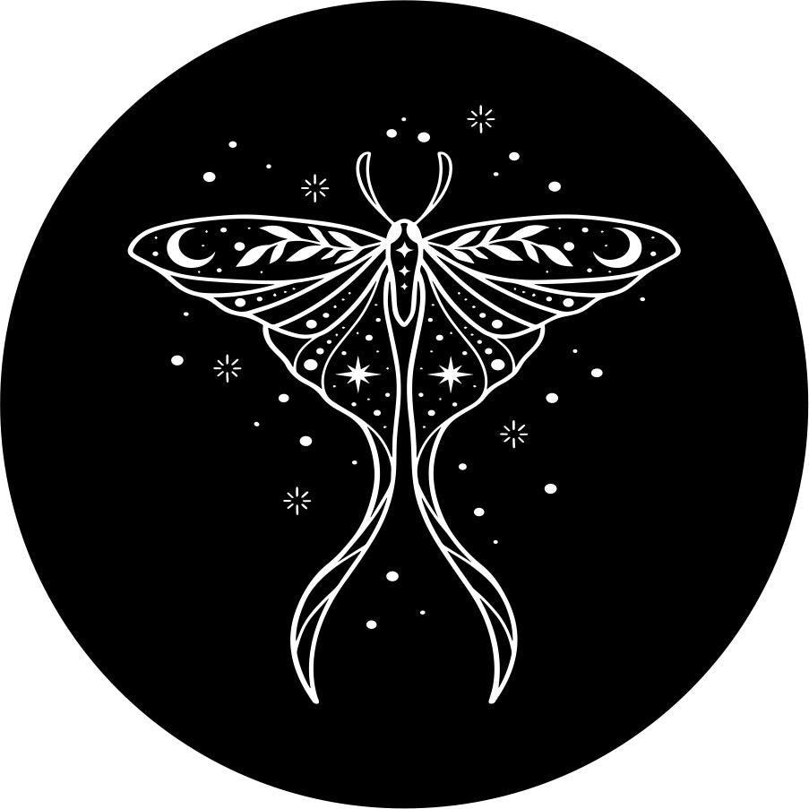 a mythical beautiful butterfly design for the back of a spare tire cover for any vehicle make and model