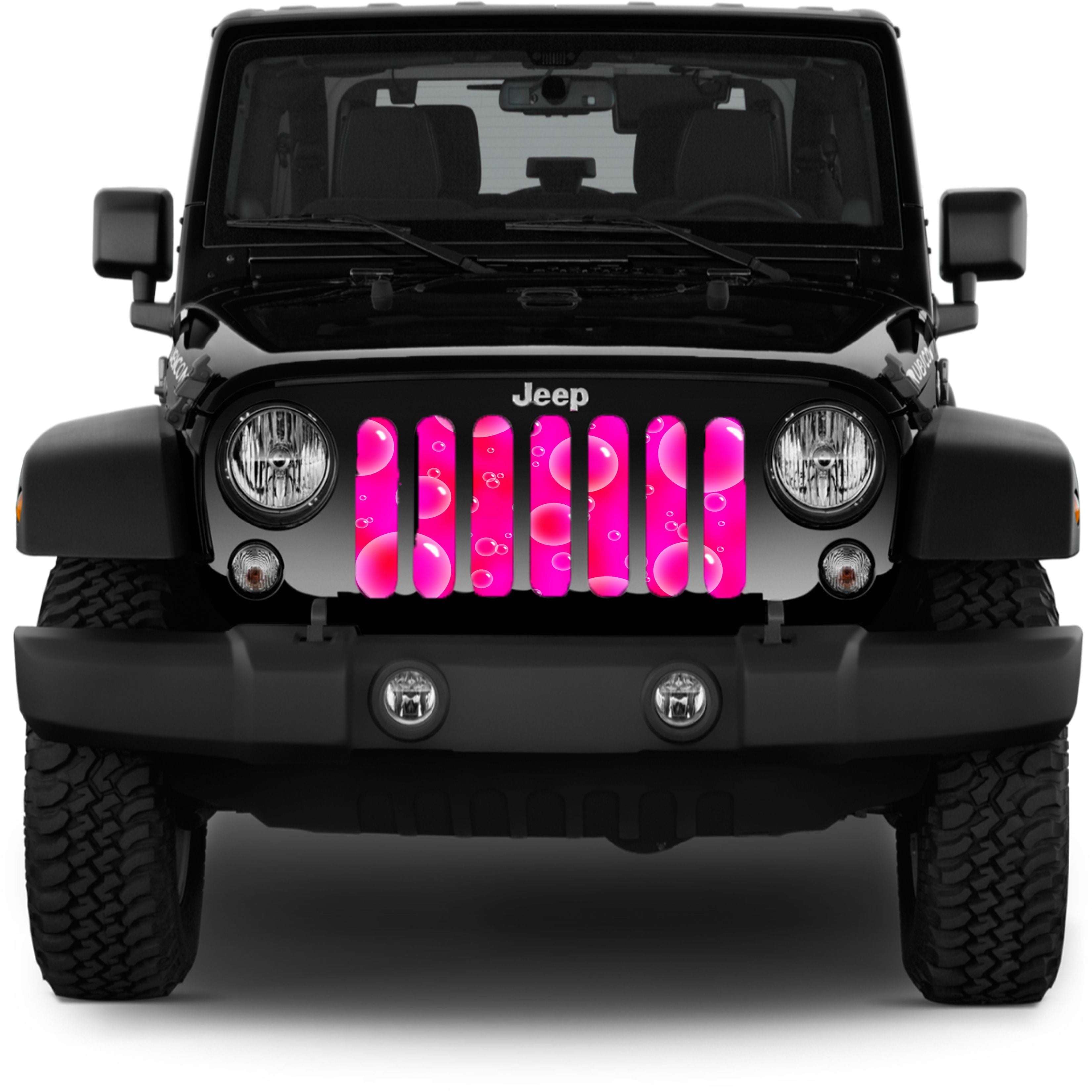 Pink Bubbles Grille Insert Design for Jeep