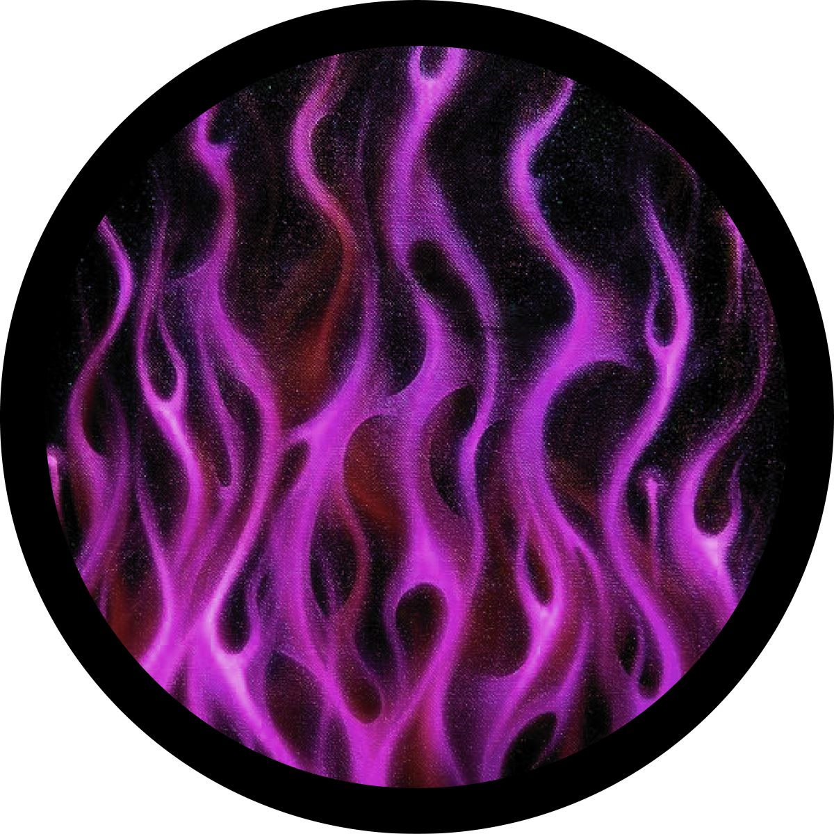 Flames in Purple or Xtreme Purple Spare Tire Cover for Jeep Wrangler, Bronco, RV, Camper, Trailer, and more
