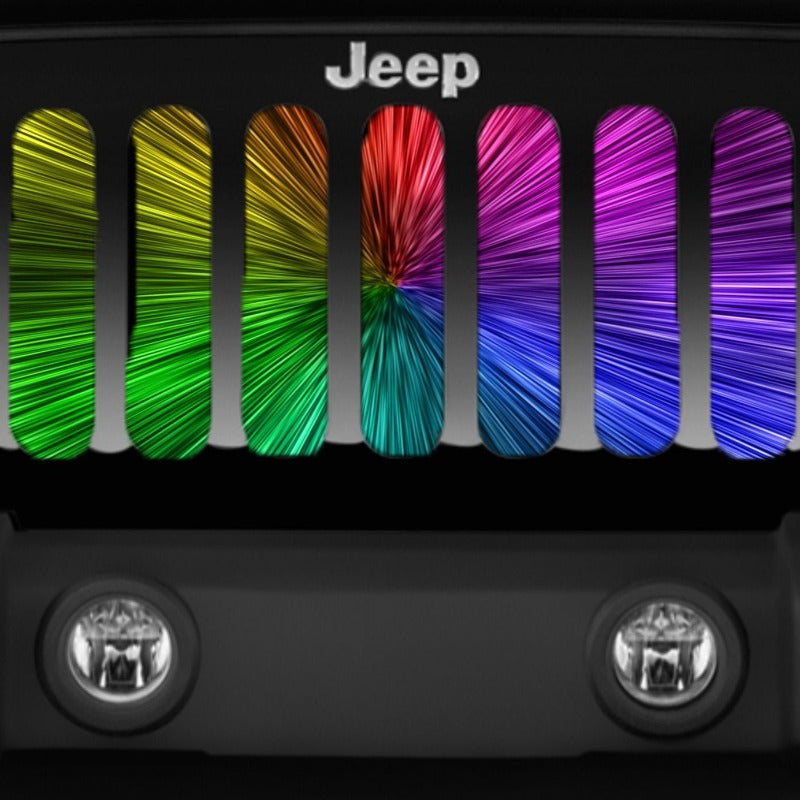 Rainbow Star Burst Grille Insert for Jeep