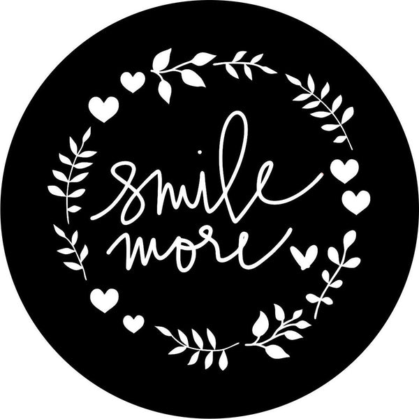 Smile More Floral Wreath Spare Tire Cover