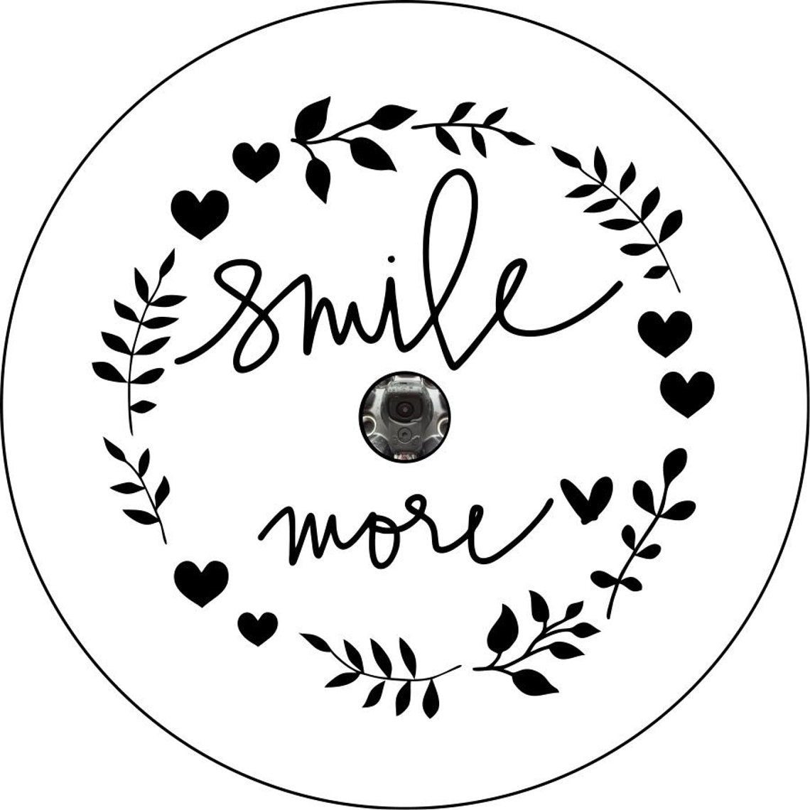 Smile More Floral Wreath Spare Tire Cover