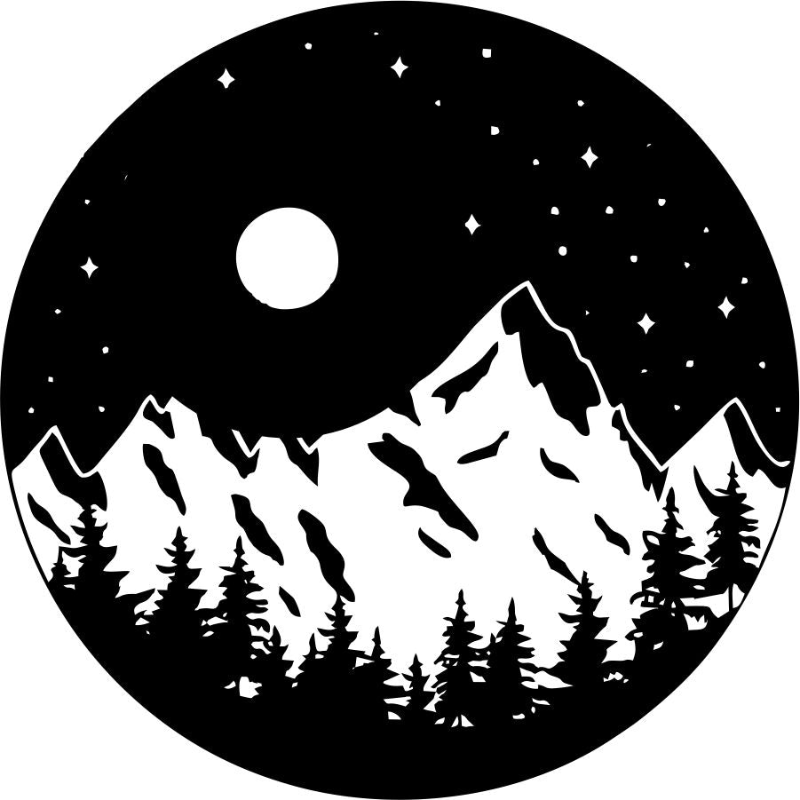 Starry Night in the Mountain Moon Light