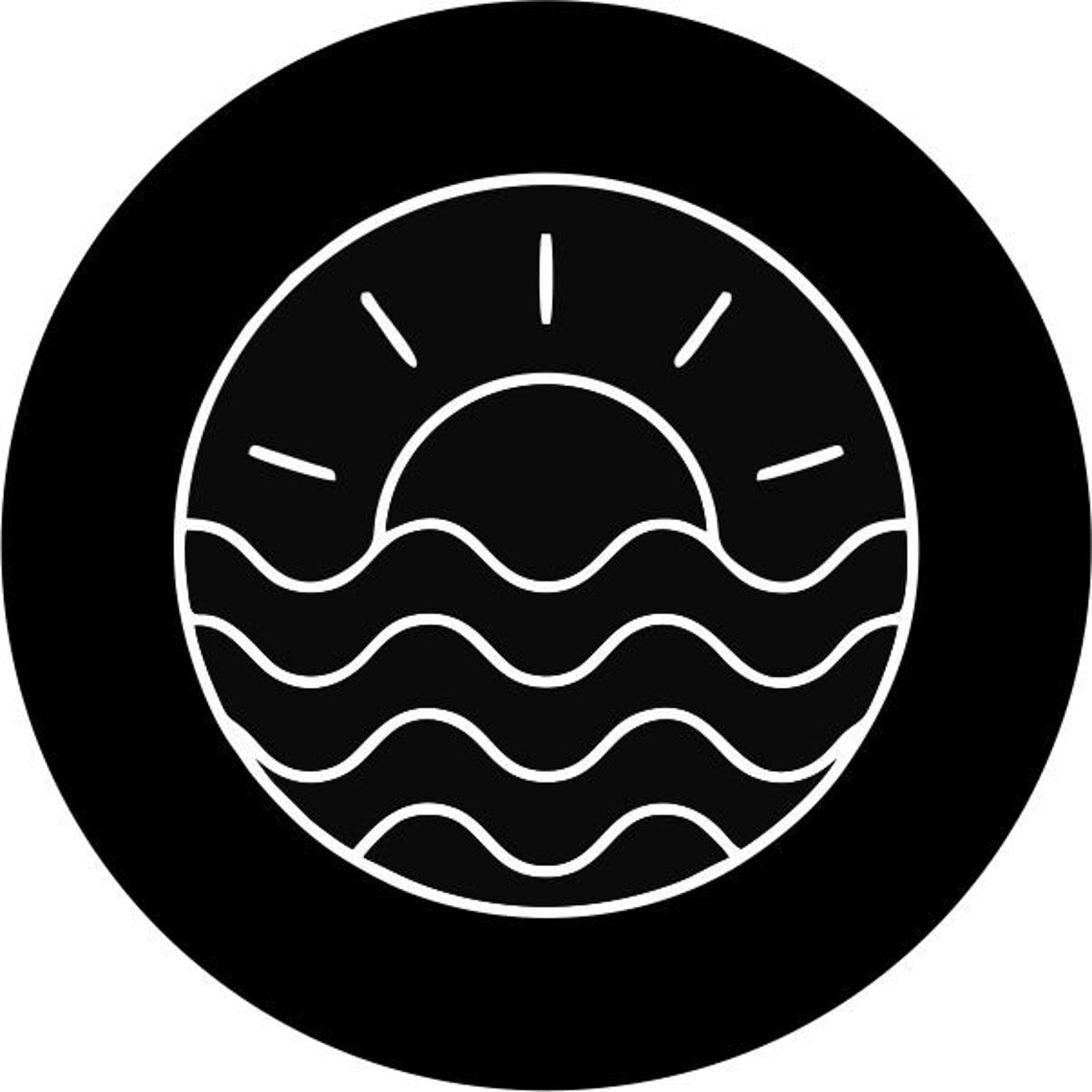 Simple Sunset + Ocean Ripples Spare Tire Cover Designs