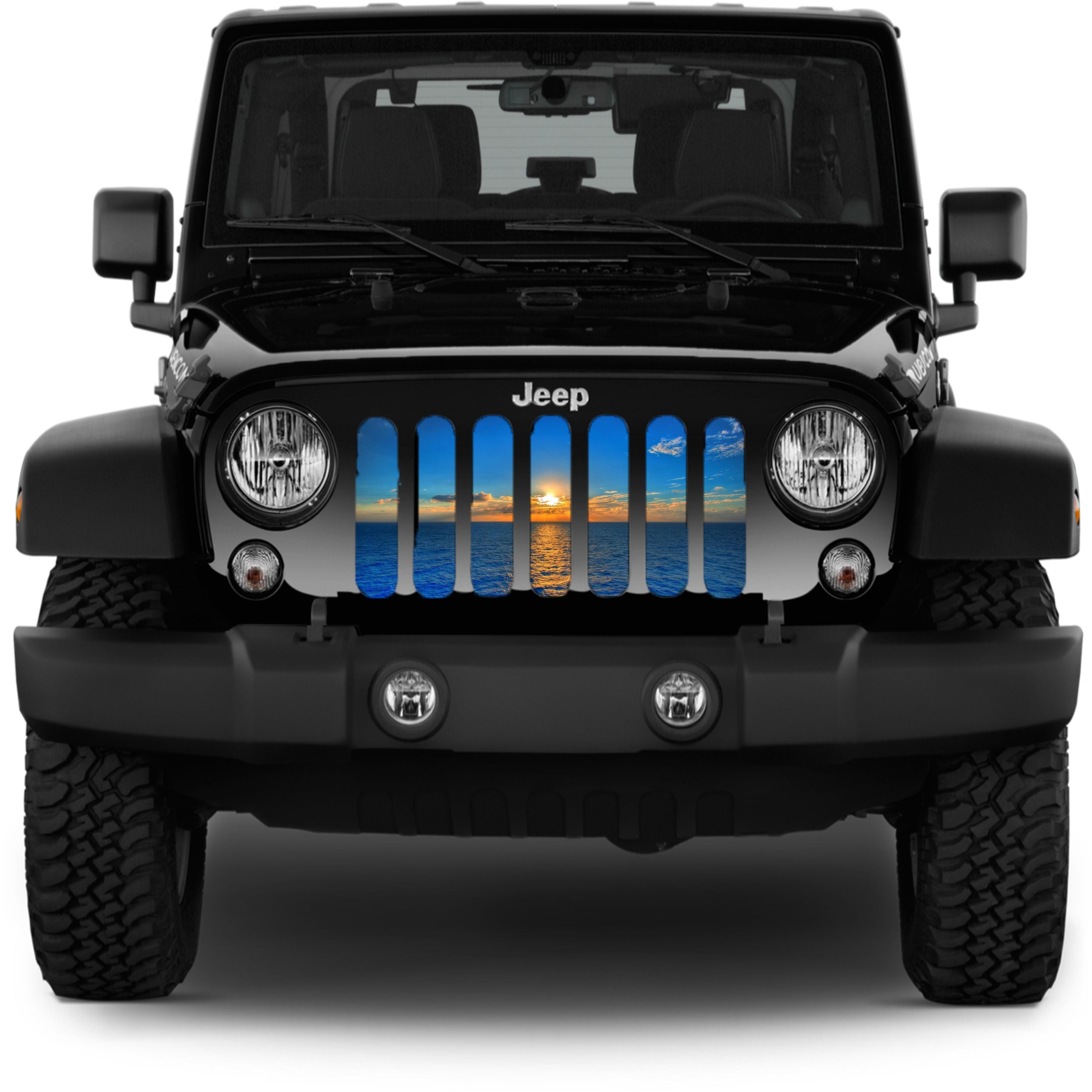 Sunset or Sunrise on the Water Grille Insert for Jeep