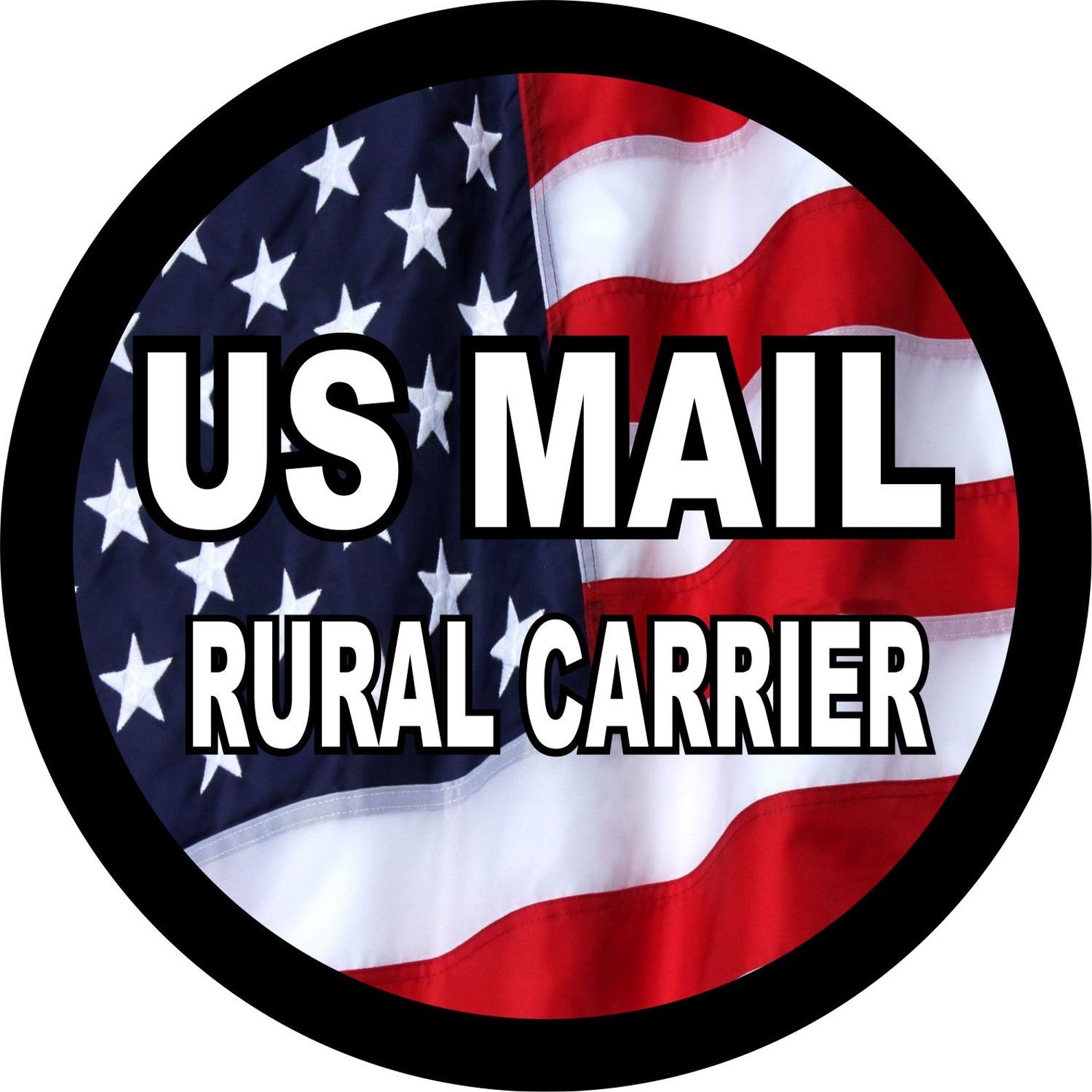 US Mail Rural Carrier American Flag Spare Tire Cover for Jeep, Bronco, & More
