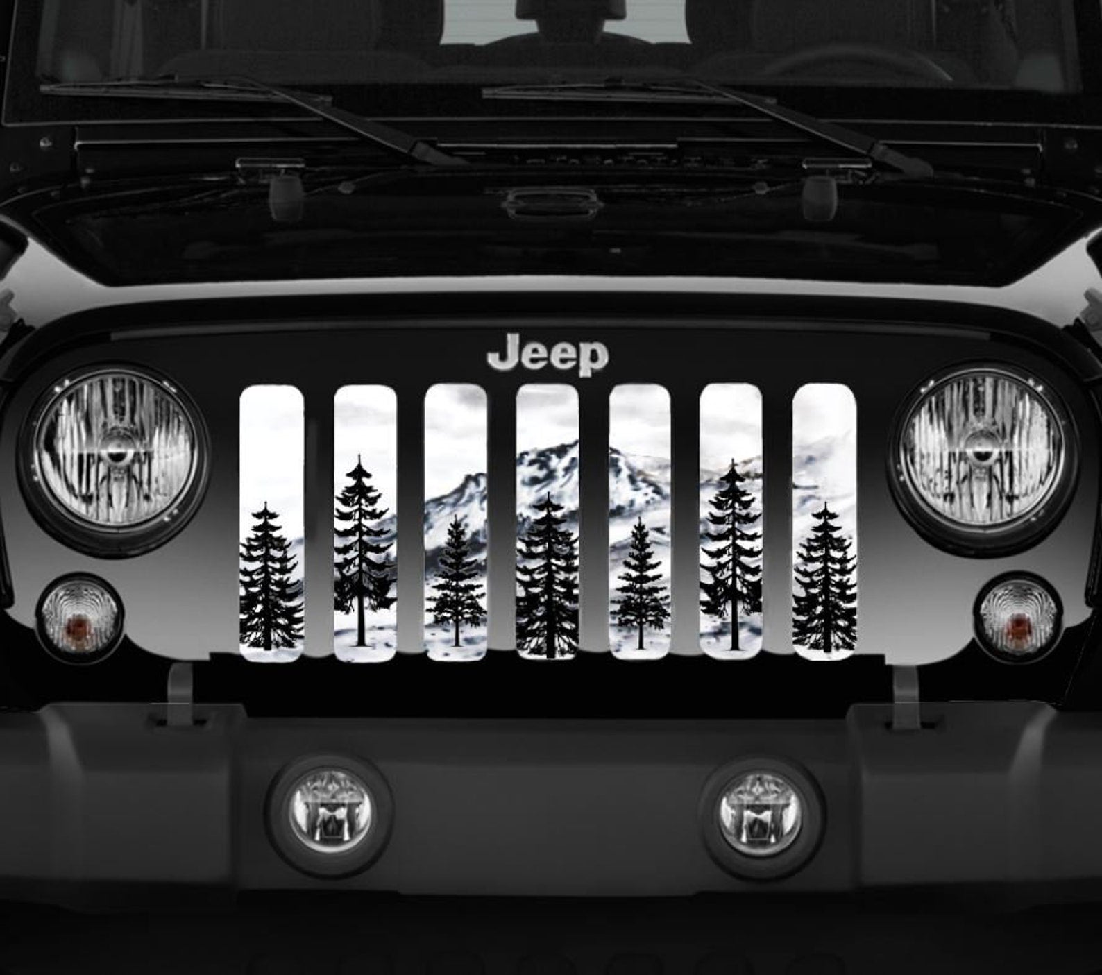 Winter Mountain Pine Grille Insert for Jeep