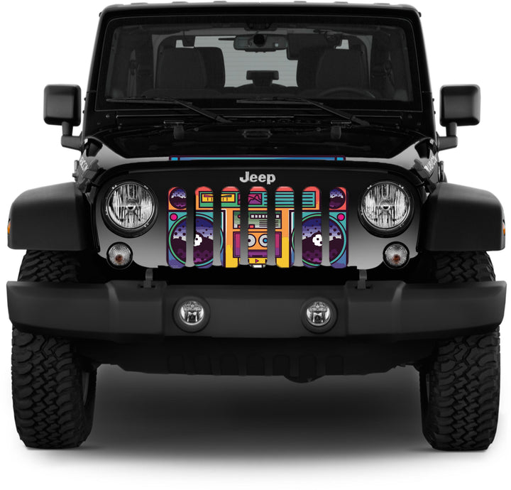 Colorful Old school boombox design mesh grille insert for Jeep