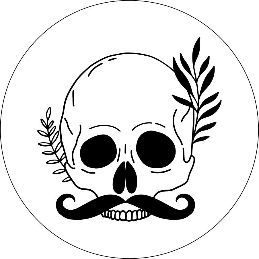 Skull with Handlebar Mustache